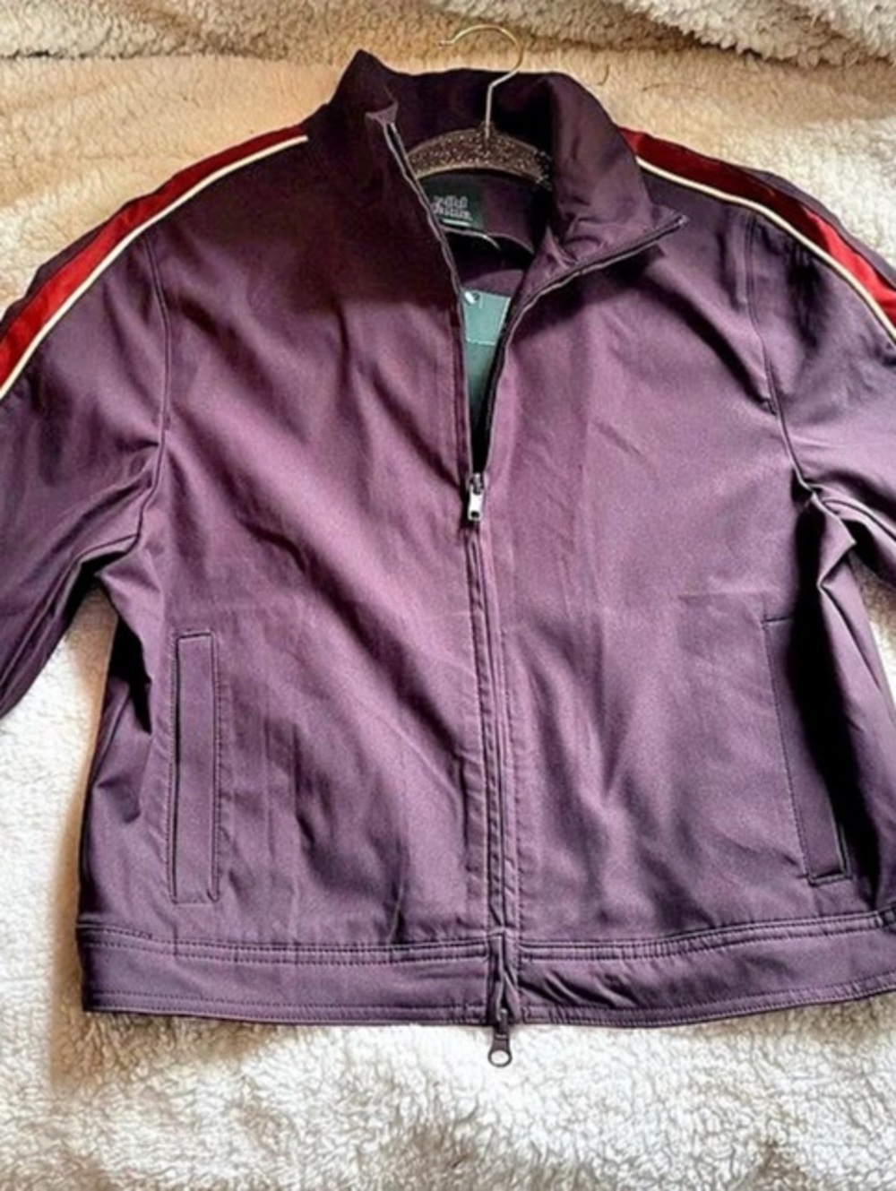 Wild Fable Women's Lace Trim Track Jacket Color Block Purple XS